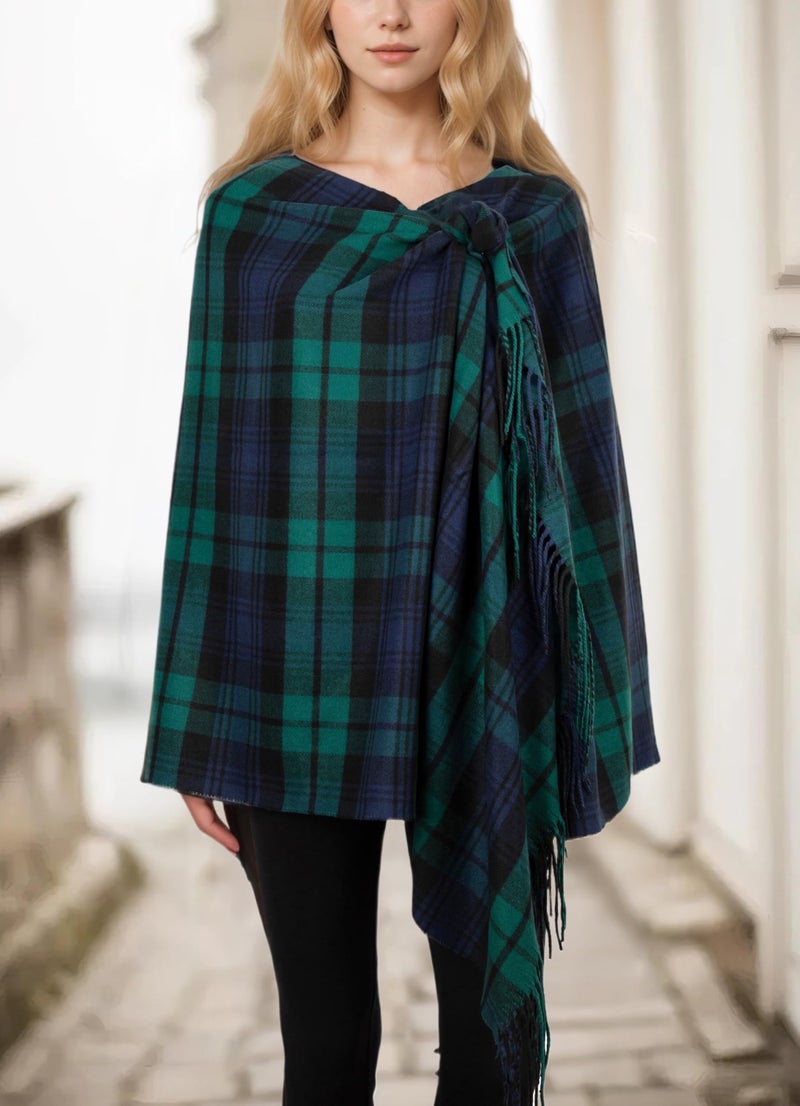 Achillea Oversized Cashmere Feel Scotland Scottish Tartan Plaid Scarf Shawl Wrap Winter Warm 80" x 30" (Black Watch Tartan) - Image 2